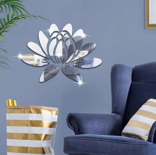 Lotus Flower Premium Acrylic Mirror Wall Sticker for Home & Office Décor