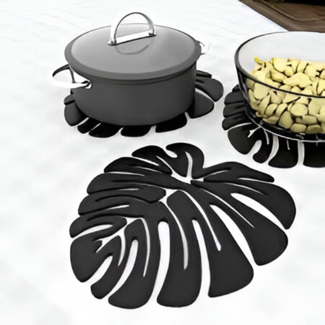 Monstera Leaf Heat-Resistant Trivet & Table Mat set 8-pcs