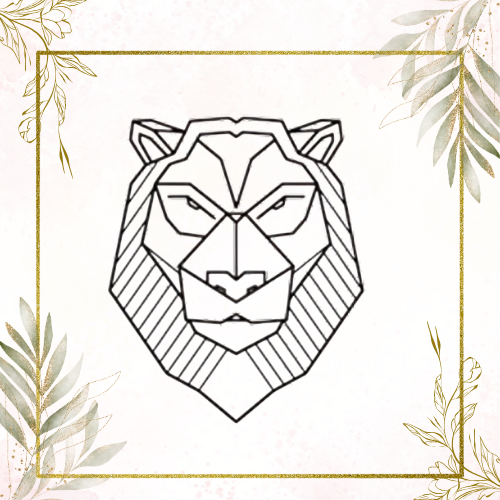 Geometric Lion Wall Art – Modern Wall Art Decor – Black Wooden Sheet | Bold King of Jungle Decor