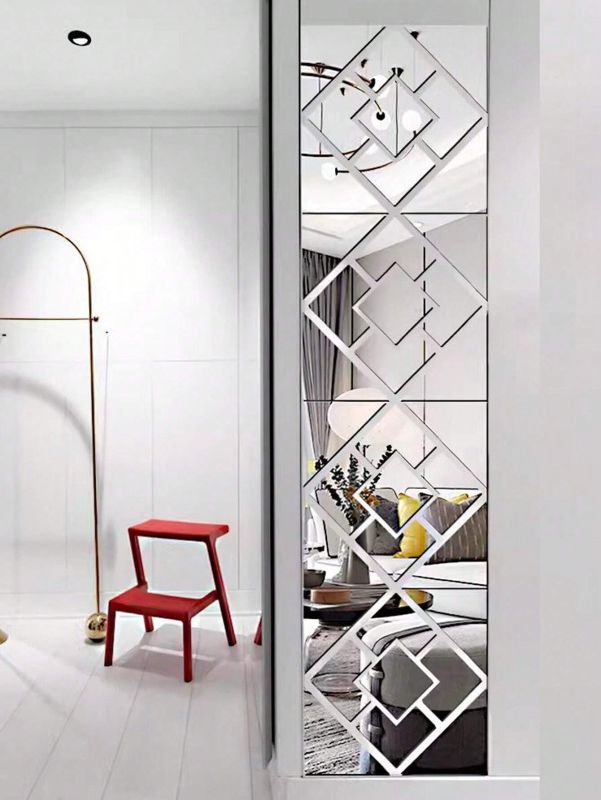 Geometric Acrylic Mirror – Modern 3D Home Décor Partition Design for Living Room, Bedroom & Office