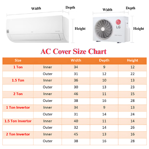 AC Cover Dust Proof & Waterproof | Durable Protection for Indoor & Outdoor Air Conditioner | Washable, Long-Lasting AC Dust Cover