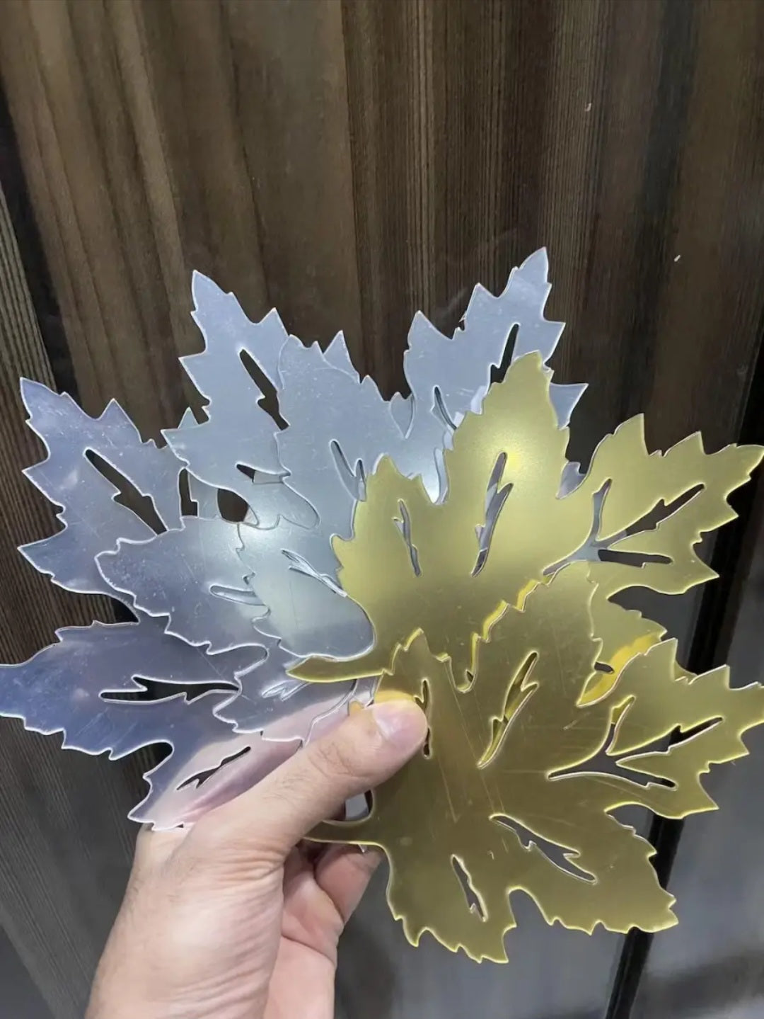 Imported Acrylic Mapple Leaf wall decor Mirrors 3D wall mirrors Sticker || Pack of 6 Leafs