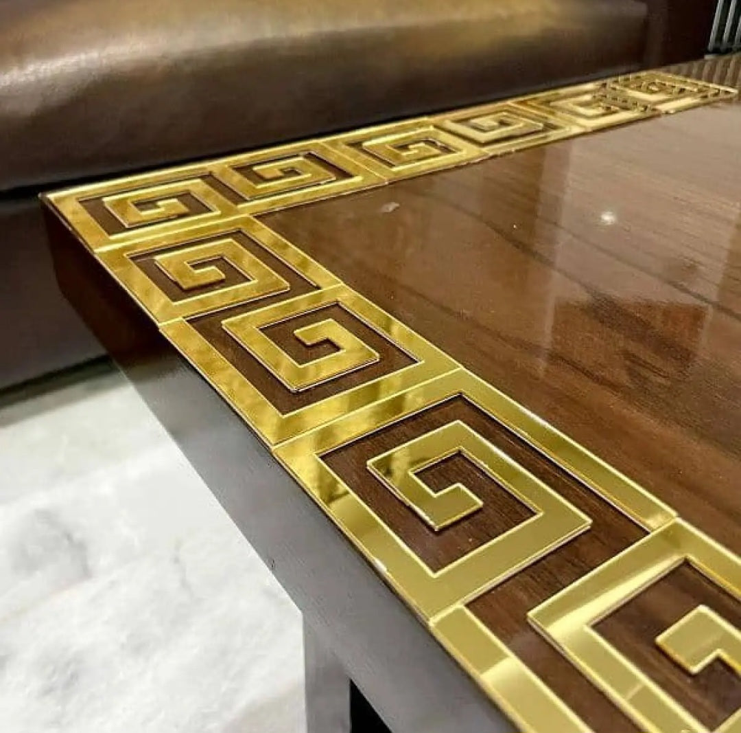 Golden Versacce Border Acrylic Mirror Sticker || Pack of 15 piece Acrylic Mirror Sticker