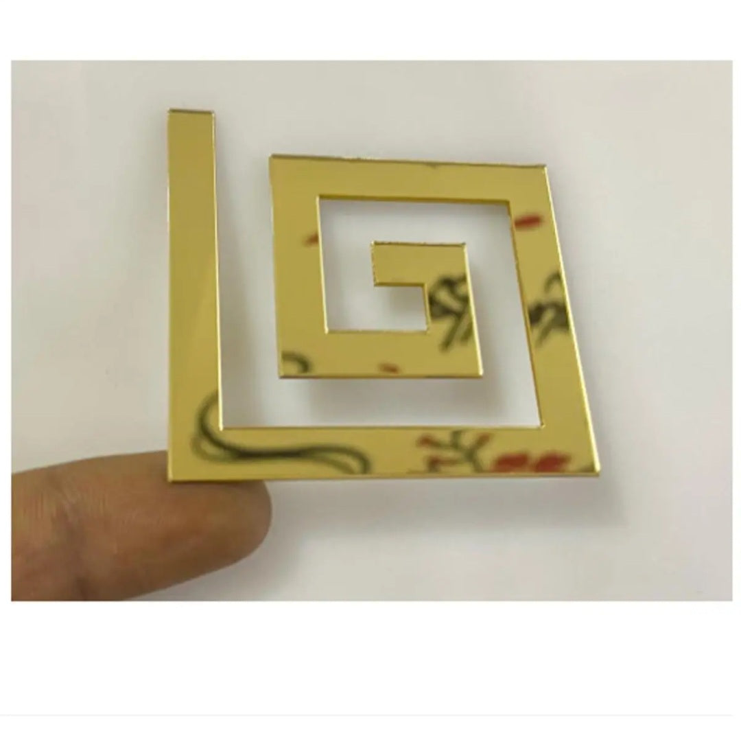 Golden Versacce Border Acrylic Mirror Sticker || Pack of 15 piece Acrylic Mirror Sticker