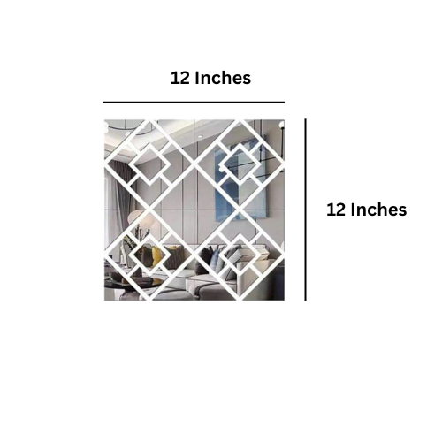 Geometric Acrylic Mirror – Modern 3D Home Décor Partition Design for Living Room, Bedroom & Office